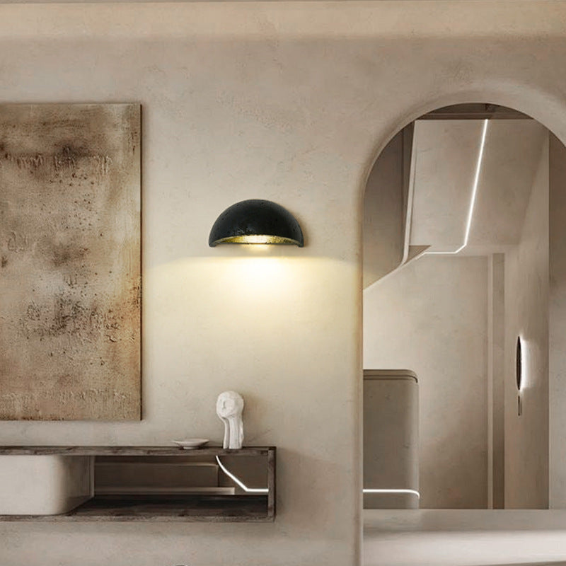 Semicircle Stone Living Room Wall Lamp
