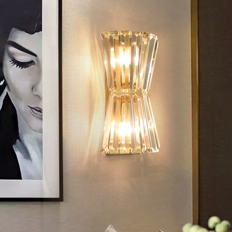 Cylinder Steel Crystal Living 2-Light Wall Lamp