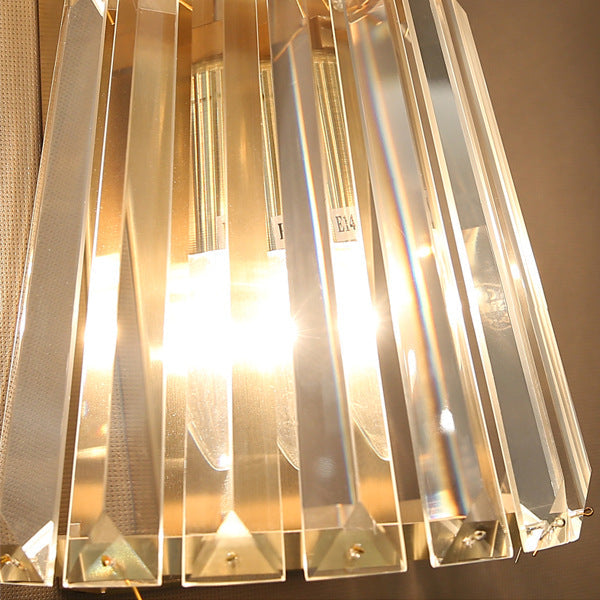 Cylinder Steel Crystal Living 2-Light Wall Lamp