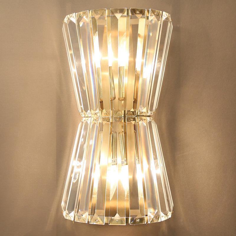 Cylinder Steel Crystal Living 2-Light Wall Lamp