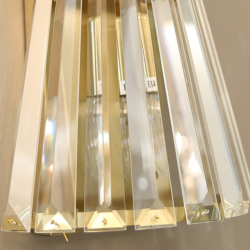 Cylinder Steel Crystal Living 2-Light Wall Lamp