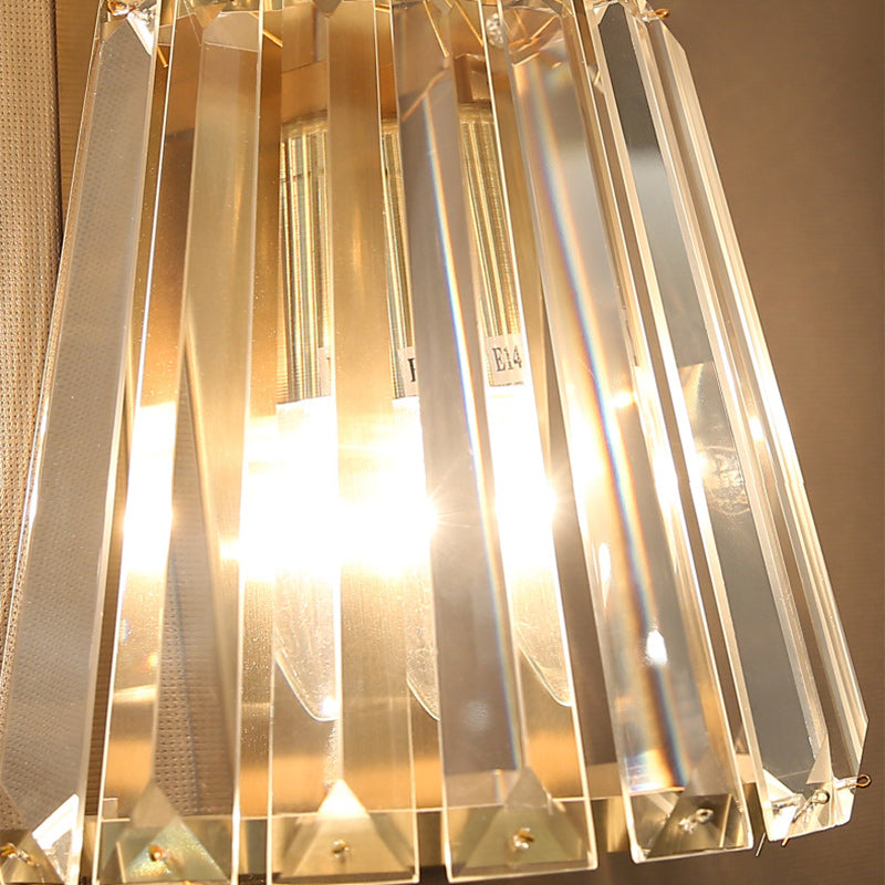 Cylinder Steel Crystal Living 2-Light Wall Lamp