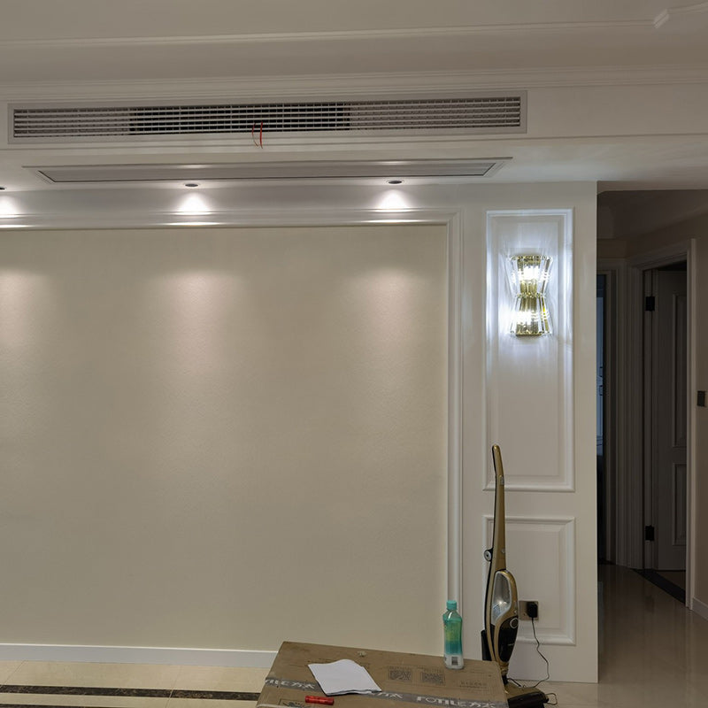 Cylinder Steel Crystal Living 2-Light Wall Lamp