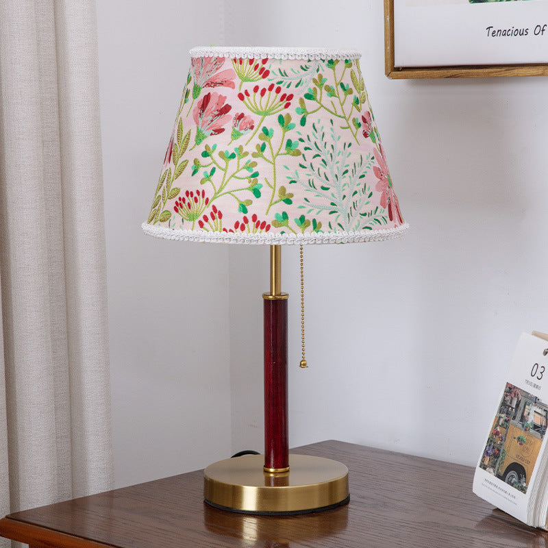 Drum Iron Fabric Living Table Lamp