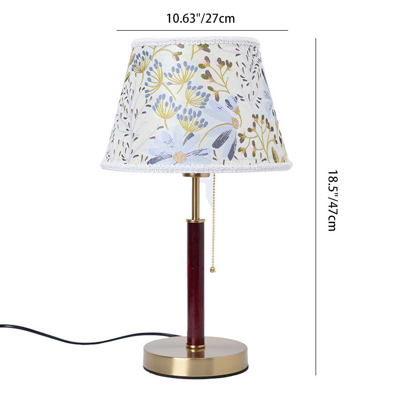 Drum Iron Fabric Living Table Lamp