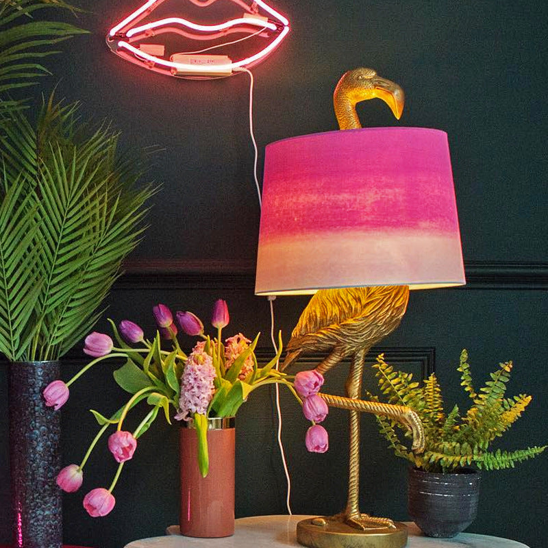 Bird Resin Fabric Living Table Lamp