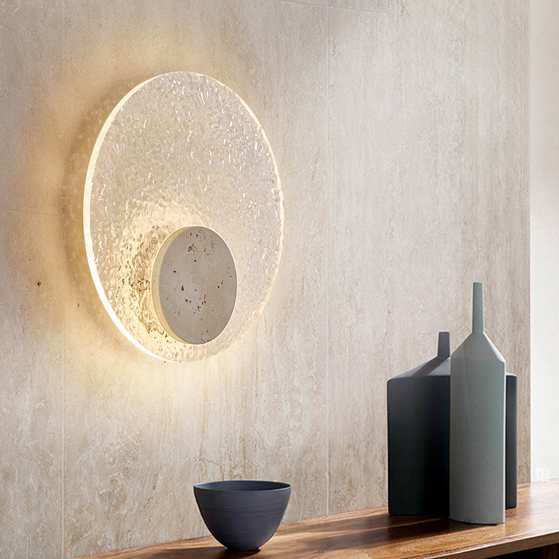 Round Stone Acrylic Living Wall Lamp