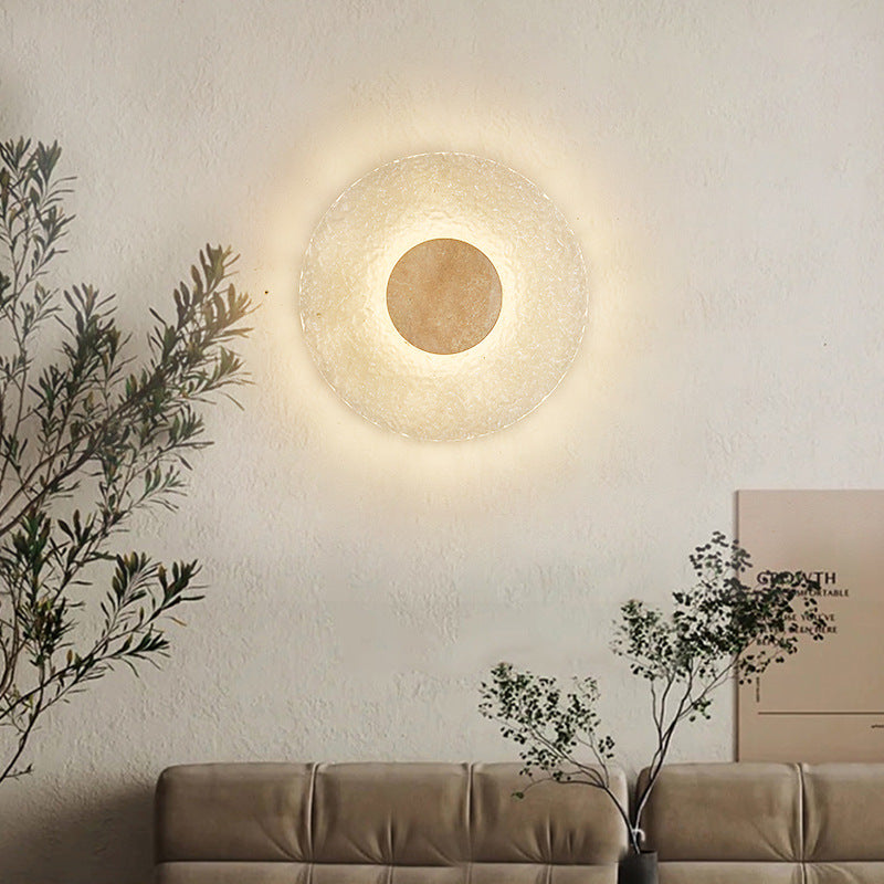 Round Stone Acrylic Living Wall Lamp