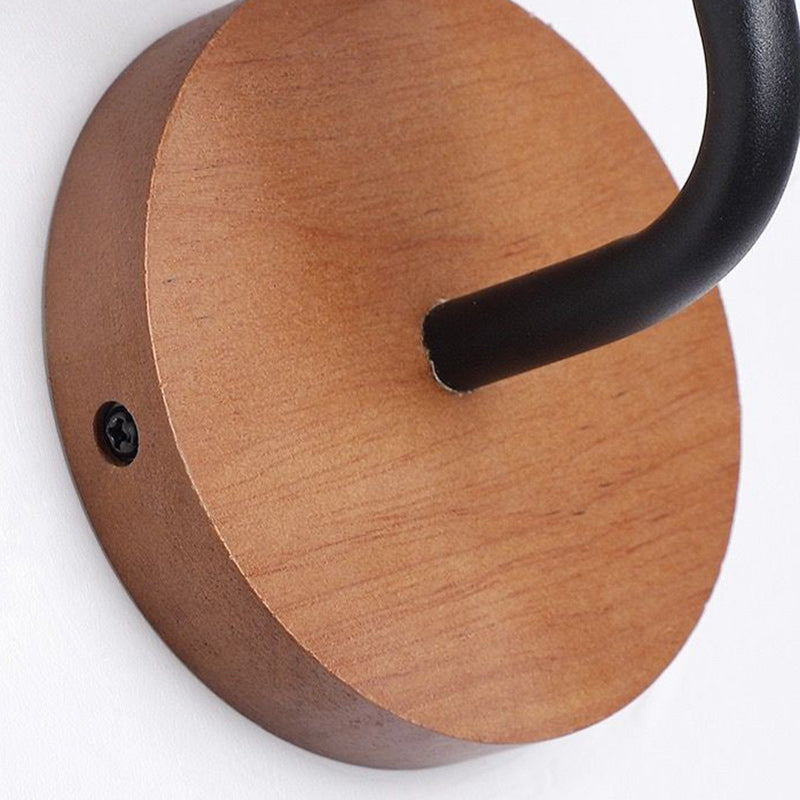 Dome Wood Stone Living Wall Lamp