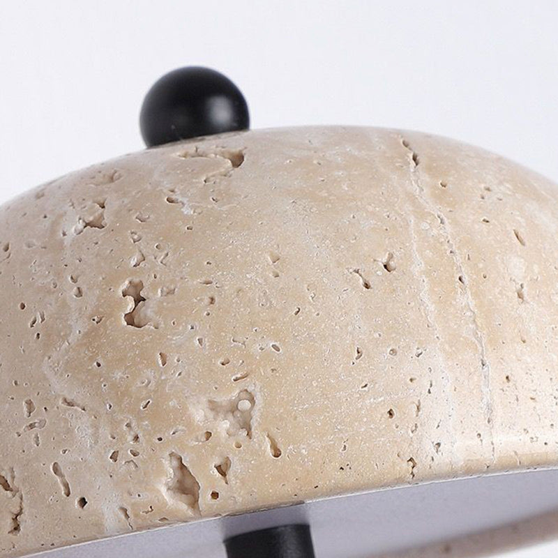 Dome Wood Stone Living Wall Lamp
