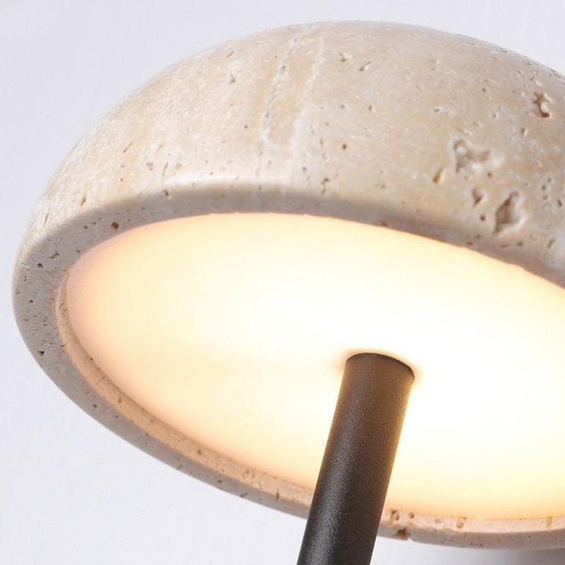 Dome Wood Stone Living Wall Lamp