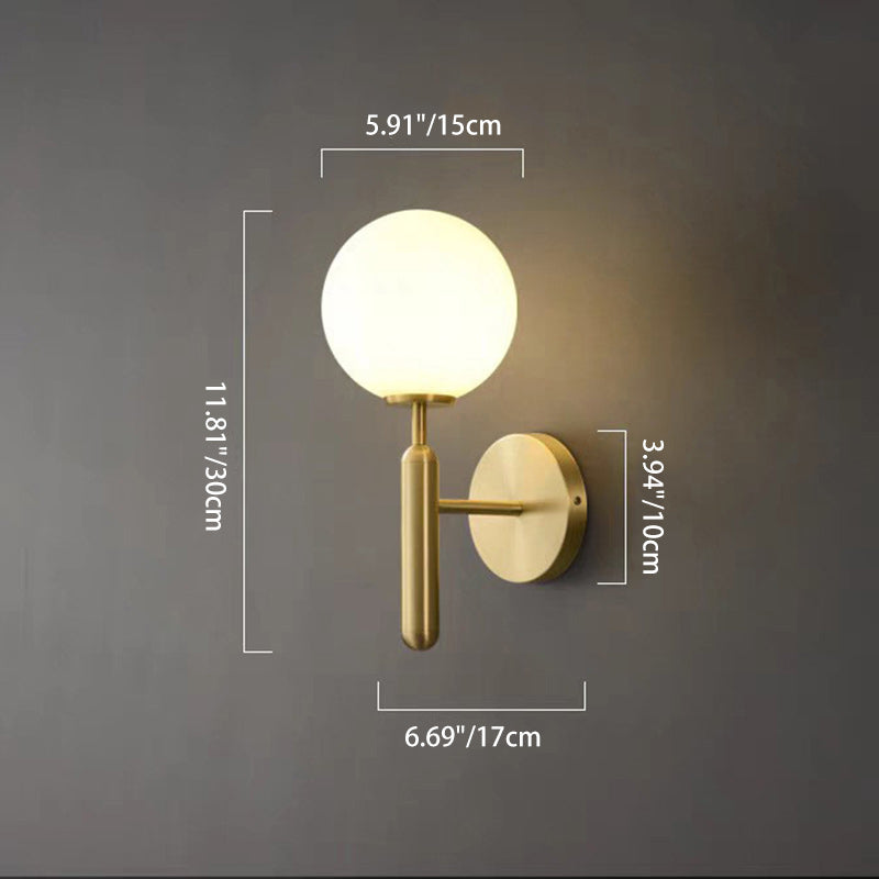 Globe Copper Glass Living Wall Lamp