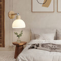 Dome Wood Glass Living Wall Lamp