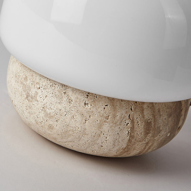 Cylinder Stone Glass Living Table Lamp