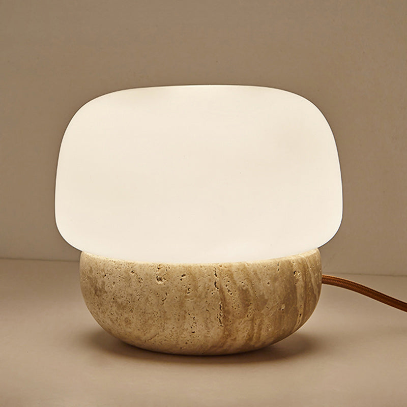 Cylinder Stone Glass Living Table Lamp