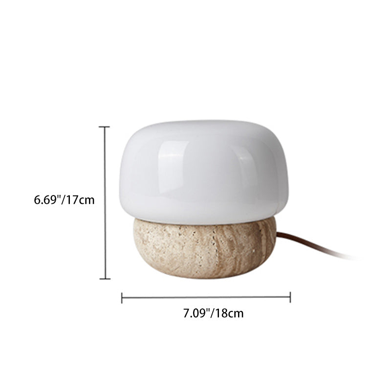 Cylinder Stone Glass Living Table Lamp