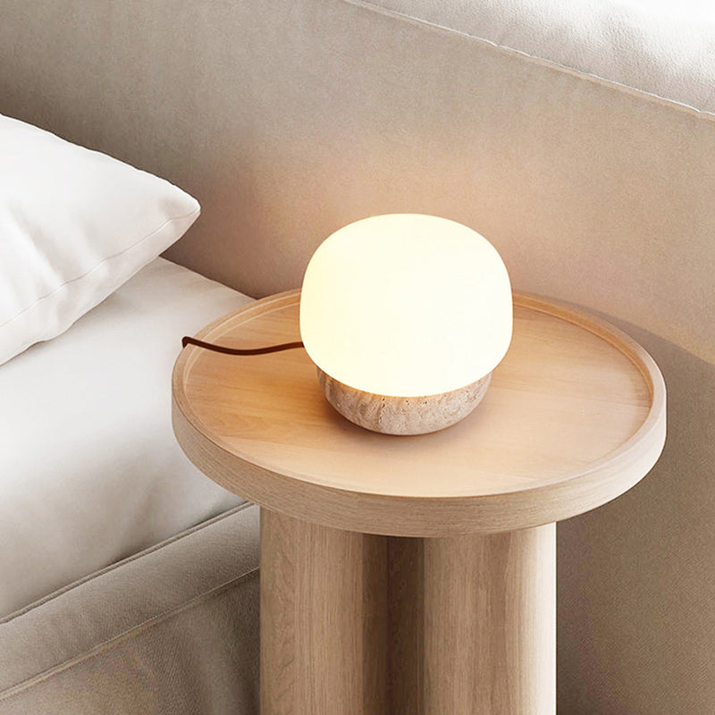 Cylinder Stone Glass Living Table Lamp