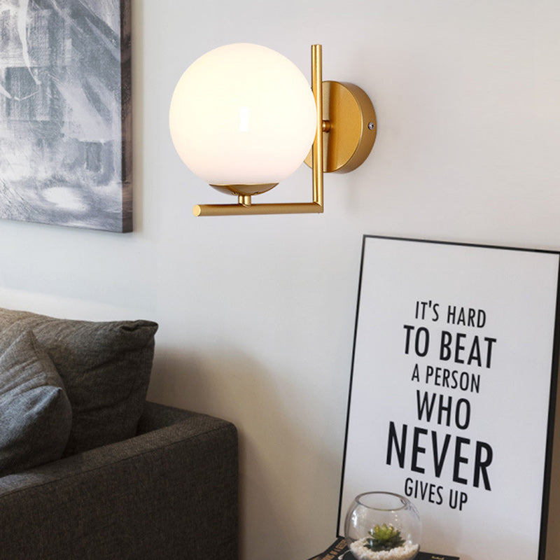 Globe Iron Glass Living Wall Lamp