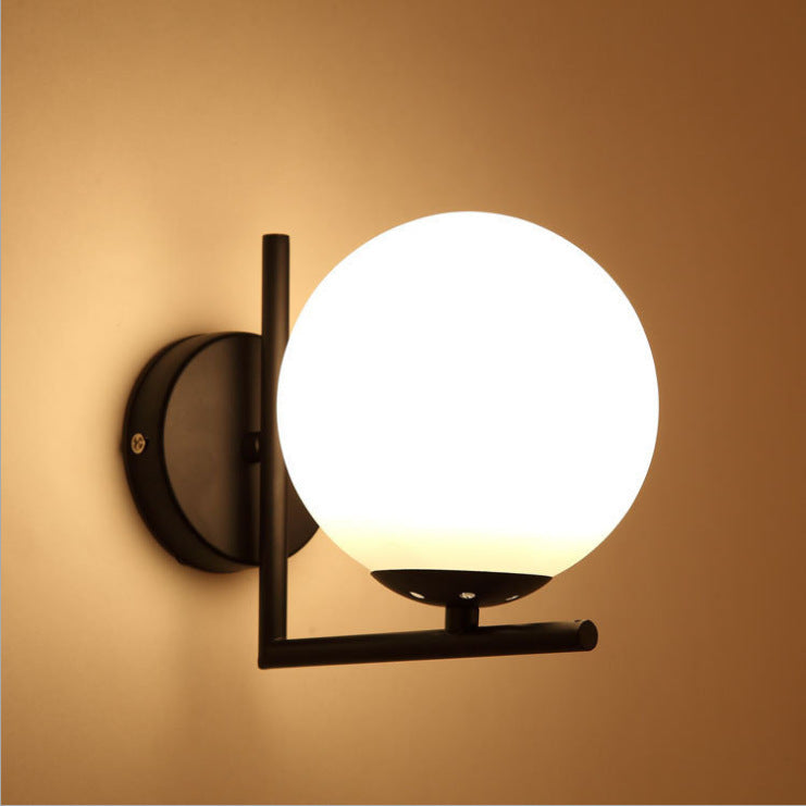 Globe Iron Glass Living Wall Lamp