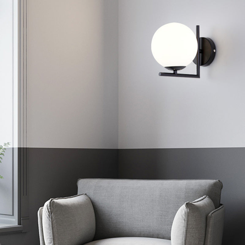 Globe Iron Glass Living Wall Lamp