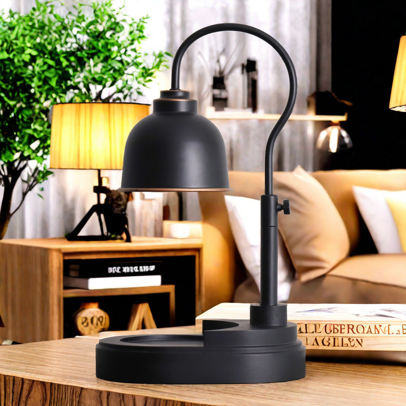 Dome Wood Iron Melting Table Lamp