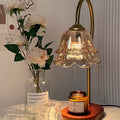 Flower Wood Iron Glass Table Lamp