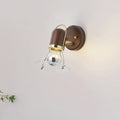 Round Wood Iron Acrylic Wall Lamp