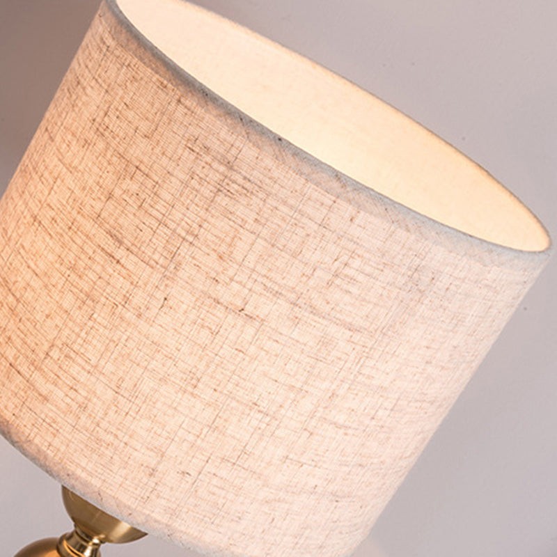 Cylinder Iron Fabric Living Table Lamp