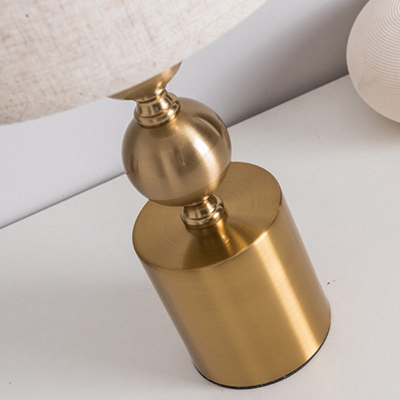 Cylinder Iron Fabric Living Table Lamp