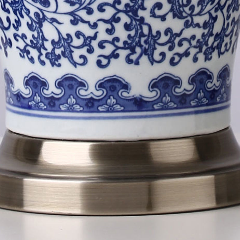 Drum Ceramic Fabric Living Table Lamp