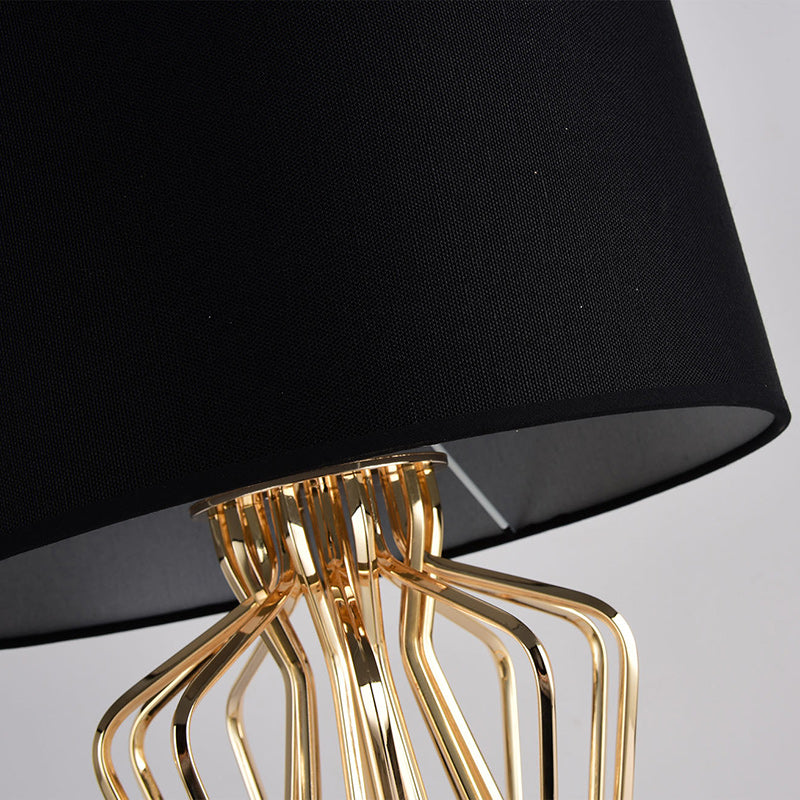 Cylinder Iron Fabric Living Table Lamp