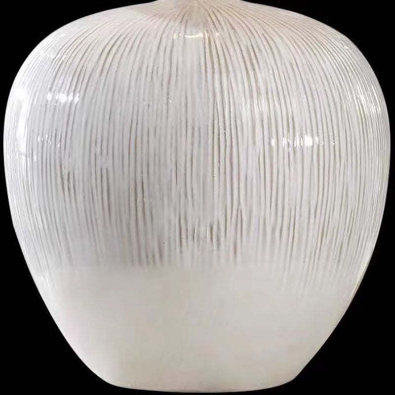 Round Ceramic Fabric Living Table Lamp