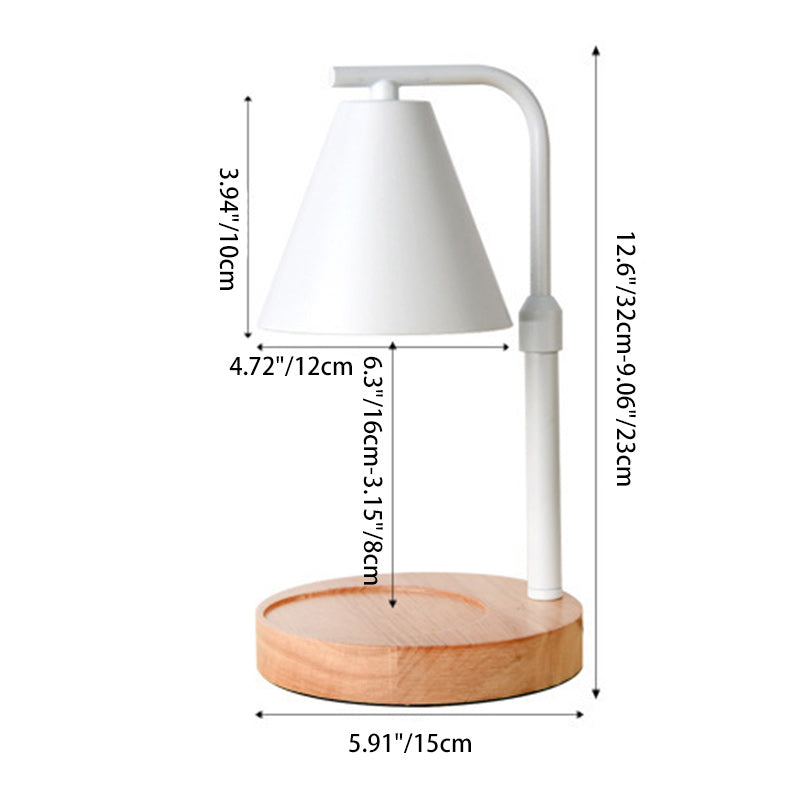 Cone Wood Iron Melting Table Lamp