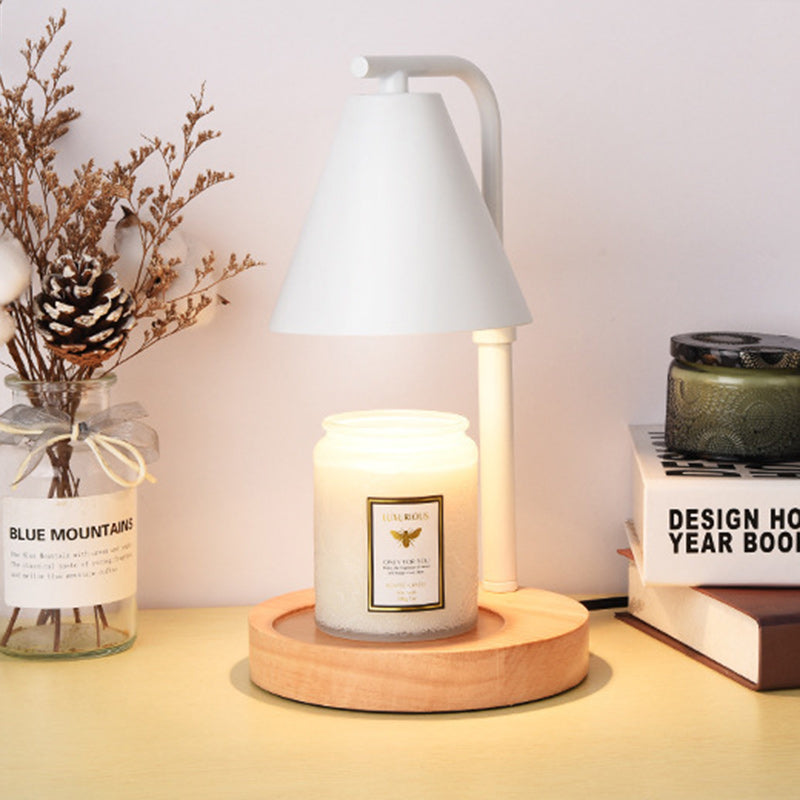 Cone Wood Iron Melting Table Lamp