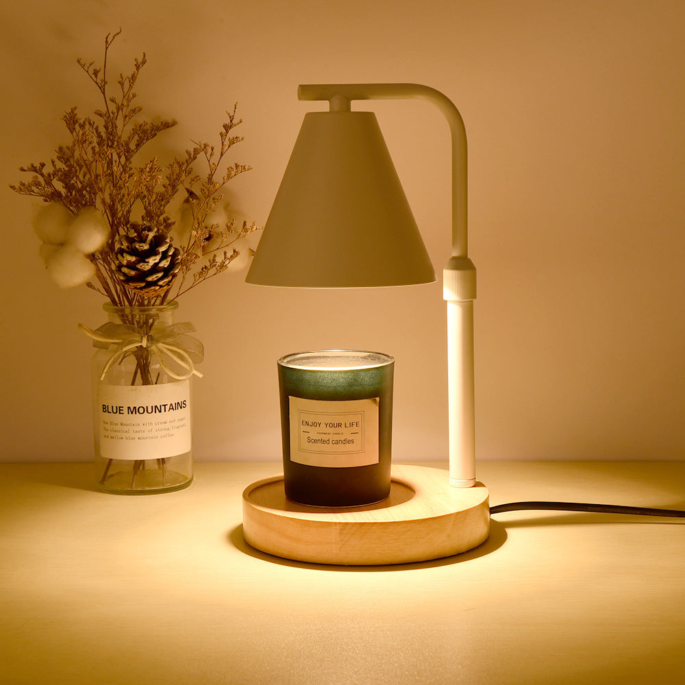 Cone Wood Iron Melting Table Lamp