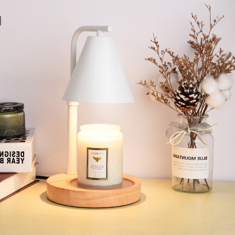 Cone Wood Iron Melting Table Lamp