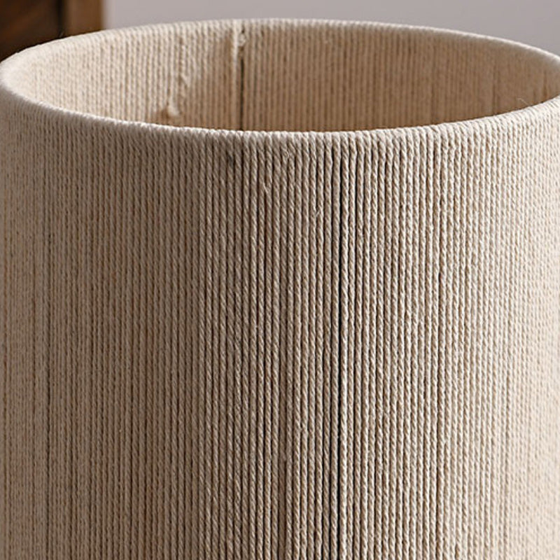 Cylinder Iron Wood Fabric Table Lamp