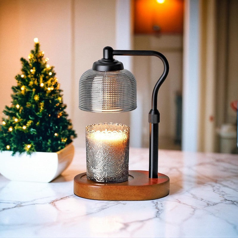 Dome Wood Iron Glass Table Lamp