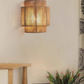 Cylinder Rattan Living Room Wall Lamp