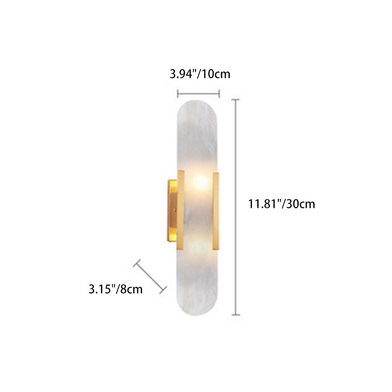 Oval Iron Stone Living 2-Light Wall Lamp