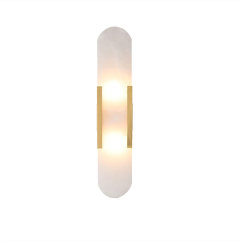 Oval Iron Stone Living 2-Light Wall Lamp