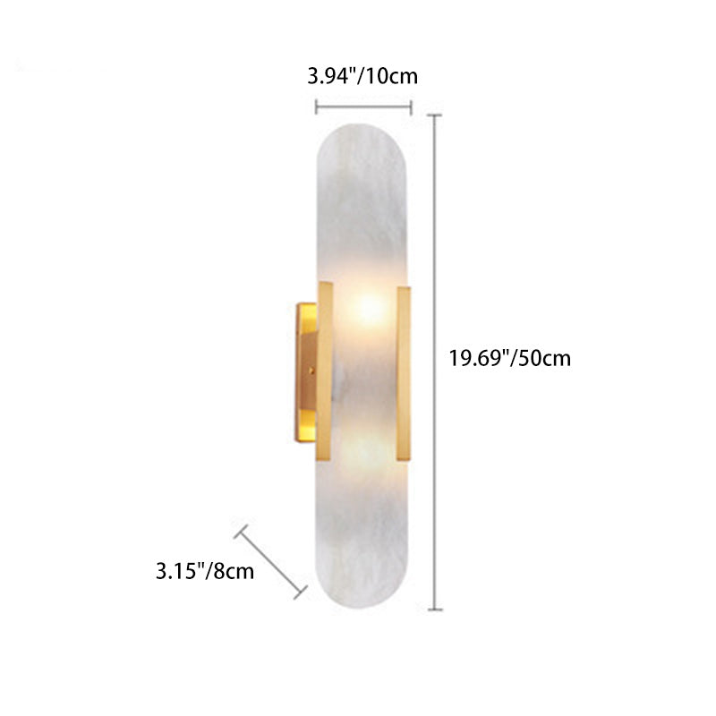 Oval Iron Stone Living 2-Light Wall Lamp