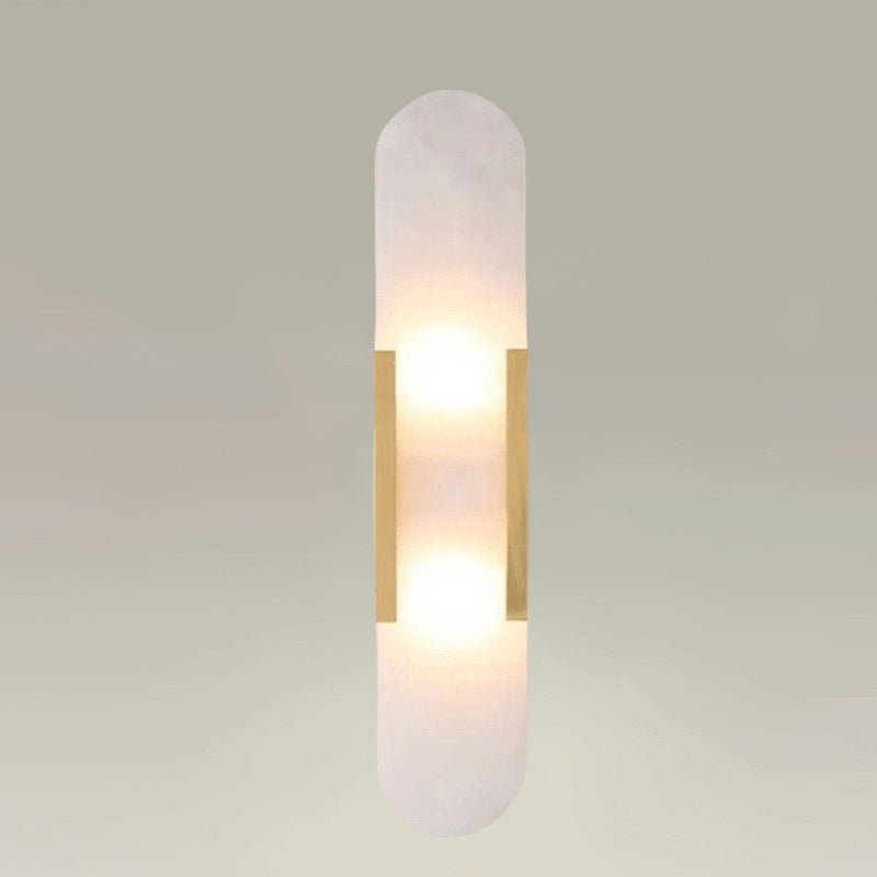 Oval Iron Stone Living 2-Light Wall Lamp