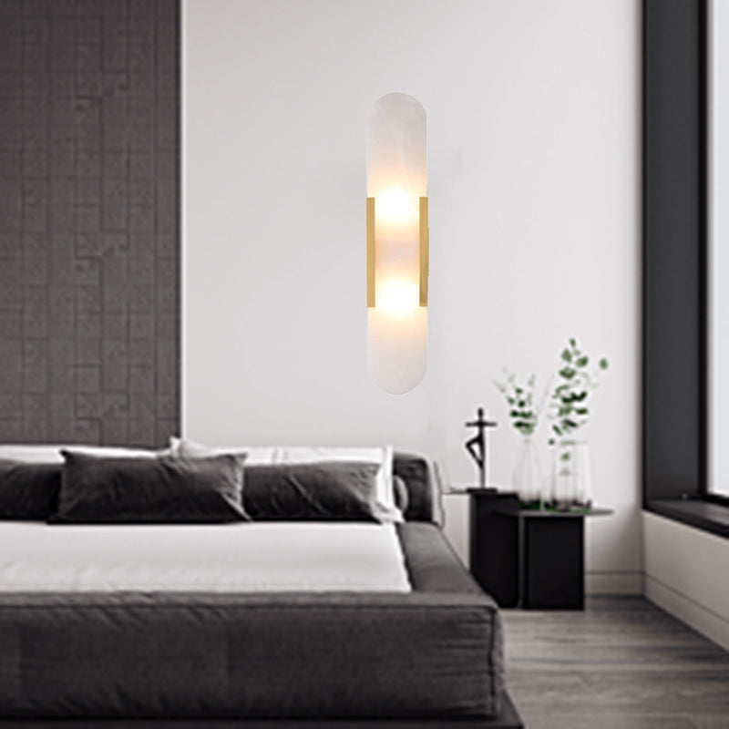 Oval Iron Stone Living 2-Light Wall Lamp