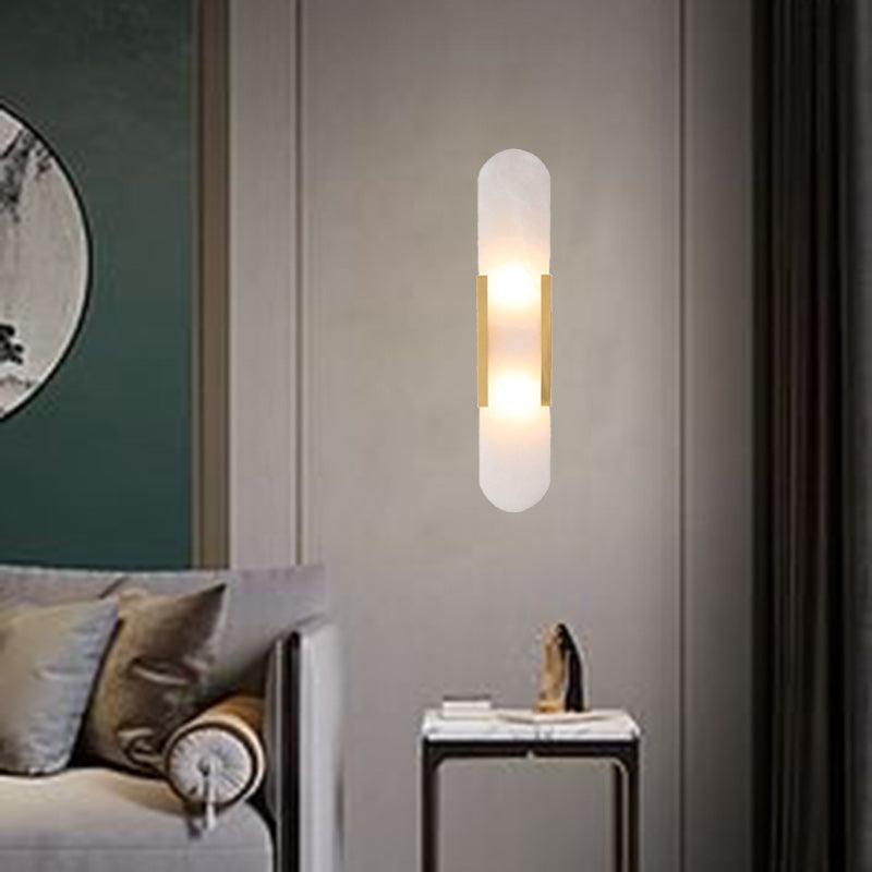 Oval Iron Stone Living 2-Light Wall Lamp