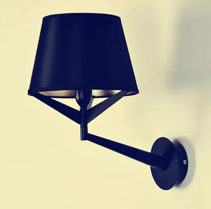 Drum Iron Fabric Living Wall Lamp