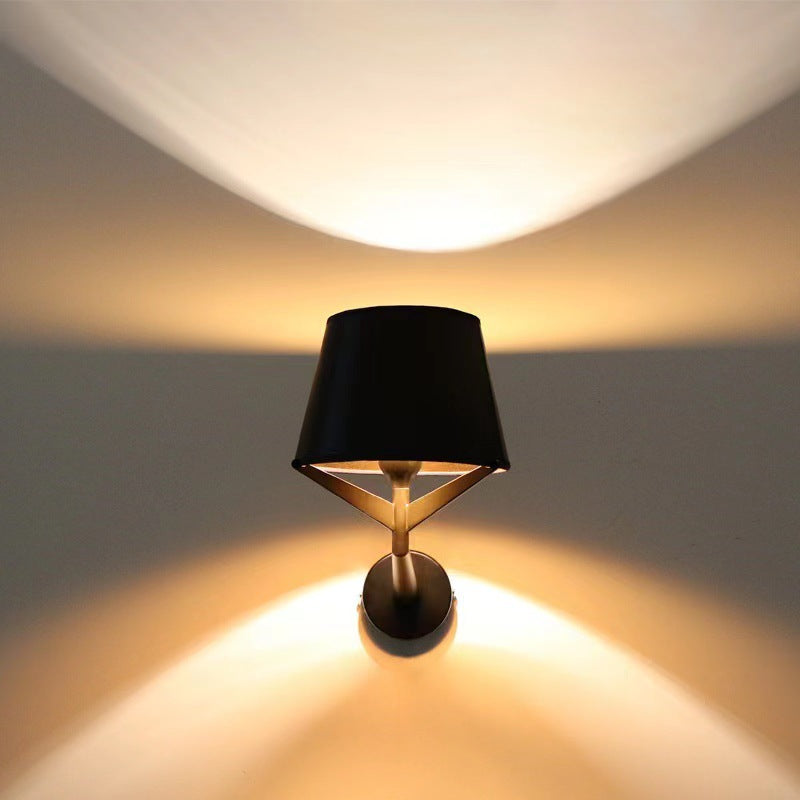Drum Iron Fabric Living Wall Lamp
