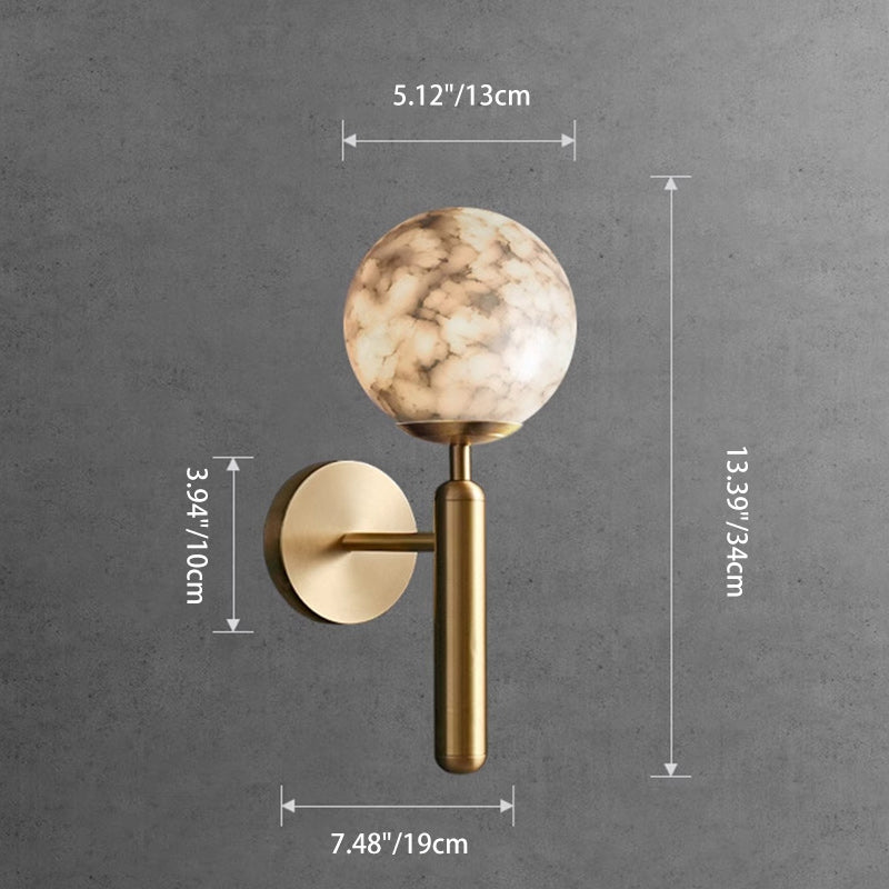 Globe Iron Stone Living Wall Lamp