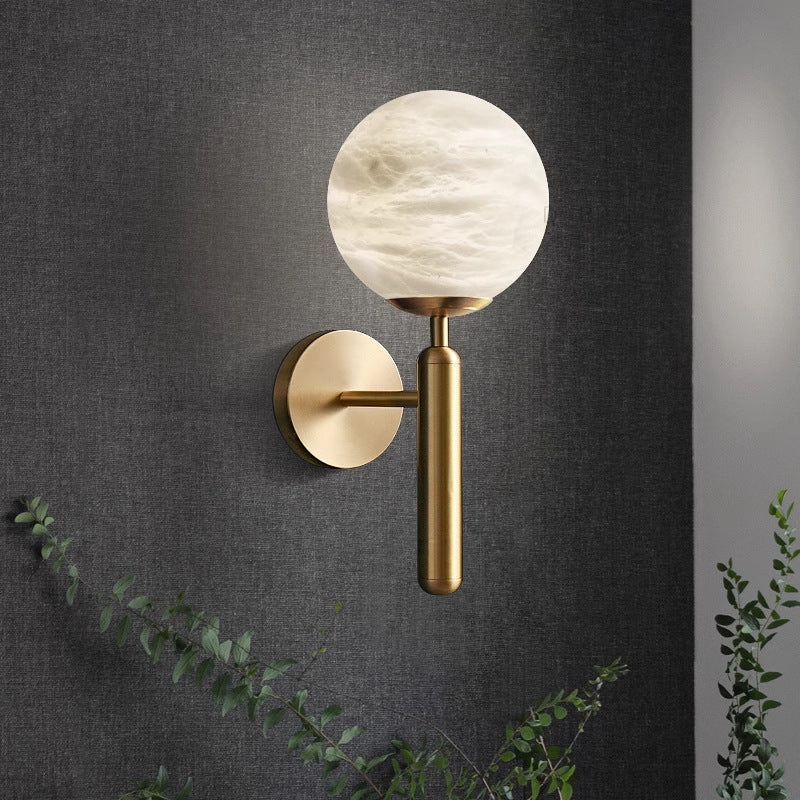 Globe Iron Stone Living Wall Lamp