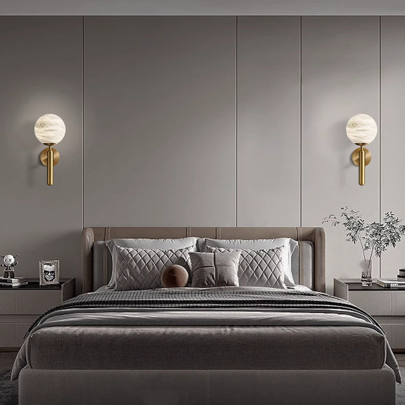 Globe Iron Stone Living Wall Lamp